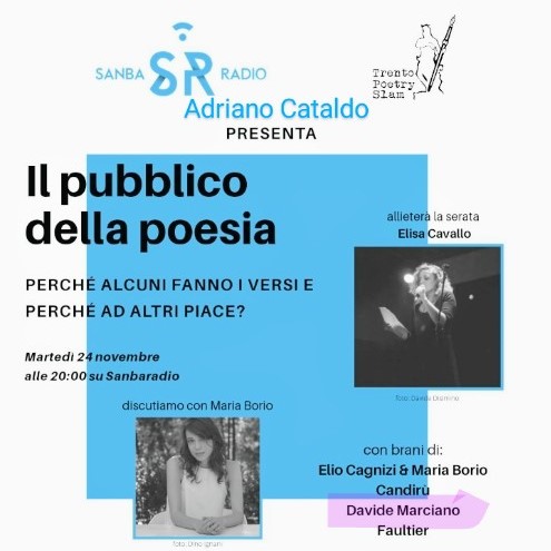 Il poeta autore Adriano Cataldo ospita Davide col Paese dei Pagliacci a Sanbaradio